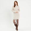Robe pull droite col rond sable femme