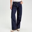 Jeans droit taille basse denim brut femme