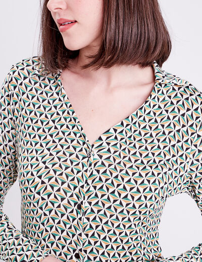 Blouse Charlotte - manches longues blanc femme