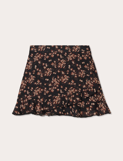 Jupe-short évasée noir femme