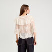 Blouse manches 3/4 dentelle ecru femme