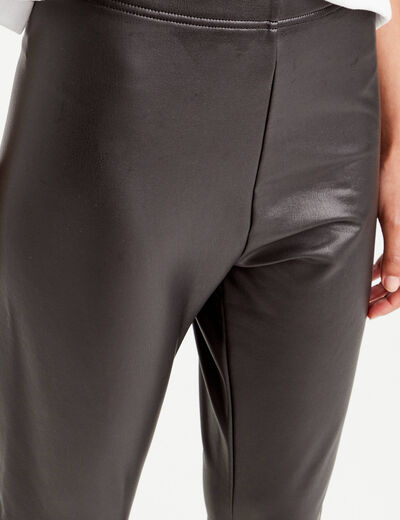Legging simili cuir noir femme