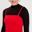 Robe longue ajustée fronces rouge femme