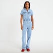 Combinaison pantalon en jean denim triple stone femme