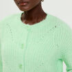 Gilet ajour&eacute; manches longues vert pastel femme