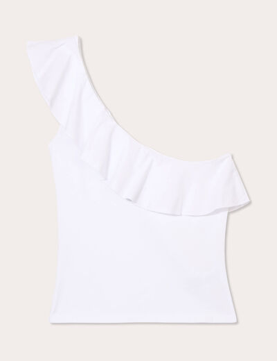 Débardeur asymétrique blanc femme