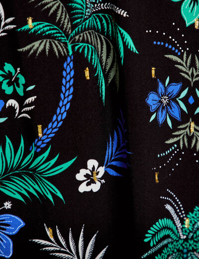 Jupe longue &eacute;vas&eacute;e taille haute noir femme