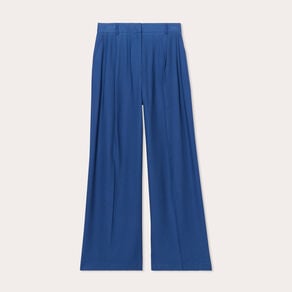 pantalon large avec pinces bleu marine femme Pantalon large avec pinces bleu marine femme