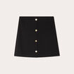 Jupe droite stretch boutons noir femme