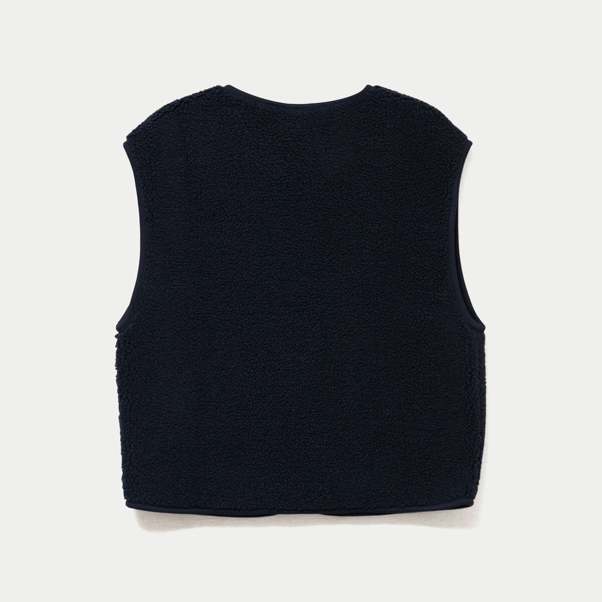 Gilet sans manches effet polaire col v bleu marine femme