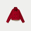 Veste chin&eacute;e col montant manches longues rouge femme
