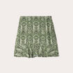Jupe courte évasée vert kaki femme