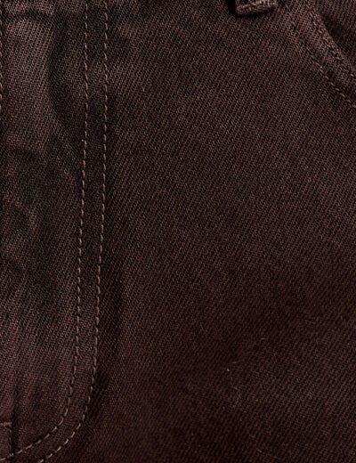 Jean barrel taille standard marron fonc&eacute; femme