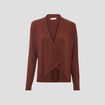 Cardigan col en V marron femme