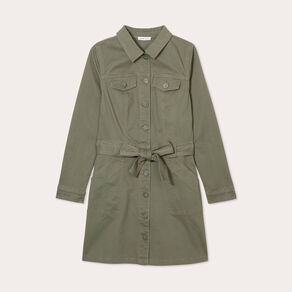 robe chemise droite ceinturee vert kaki femme Robe chemise droite ceinturée vert kaki femme