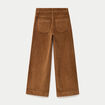 Pantalon bootcut taille haute velours marron femme