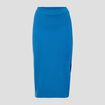 Jupe longue droite bleu femme