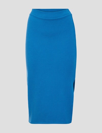 Jupe longue droite bleu femme