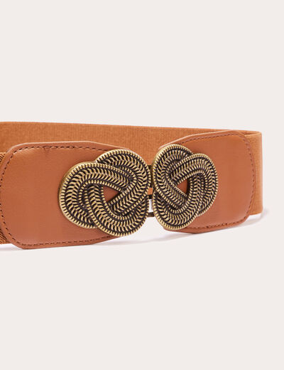 Ceinture élastiquée camel femme
