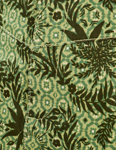 Jupe chino droite ceinturée vert femme
