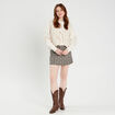 Gilet sans manches polaire ecru femme