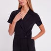 Combinaison pantalon &agrave; pinces noir femme
