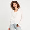 Chemise manches longues contenant du lin ecru femme