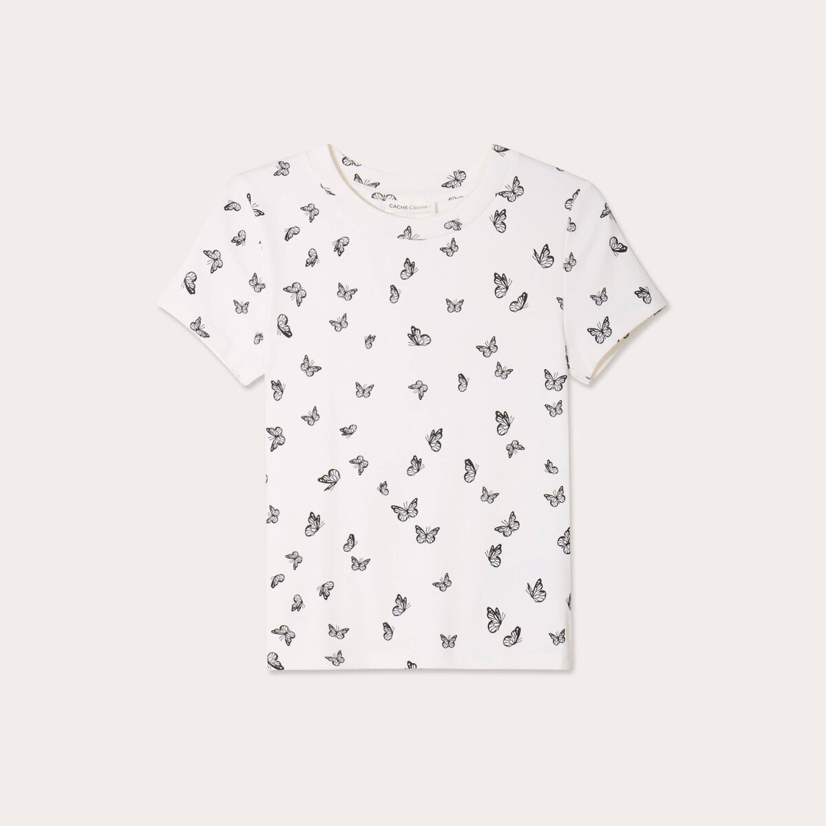 T-shirt manches courtes ajusté blanc femme
