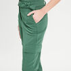 Pantalon cargo 7/8ème ceinturé vert foncé femme