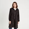 Parka déperlante 2-en-1 avec pochette noir femme