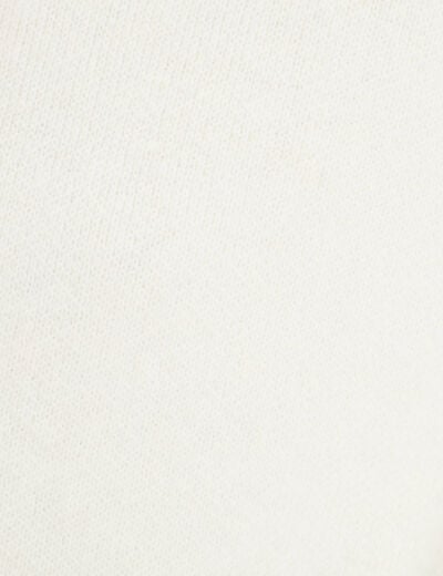 Pull brodé col montant ecru femme