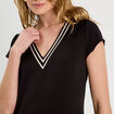Robe &eacute;vas&eacute;e avec bandes noir femme
