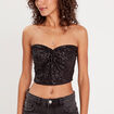 Bustier sequins noir femme