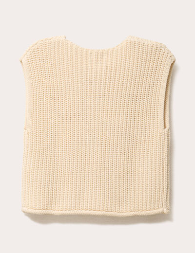 Gilet sans manches ecru femme