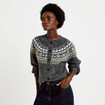 Gilet manches longues gris fonc&eacute; femme