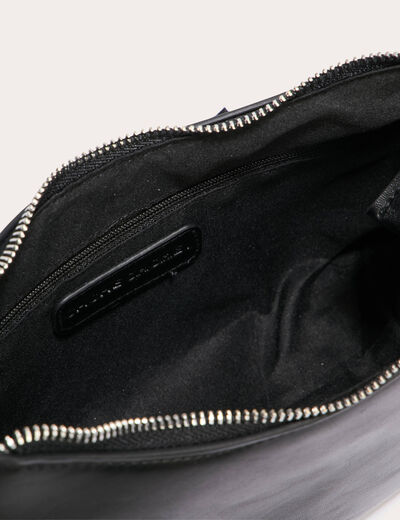 Sac porté-épaule avec franges noir femme