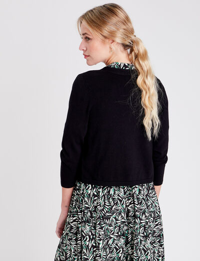 Gilet court ouvert noir femme