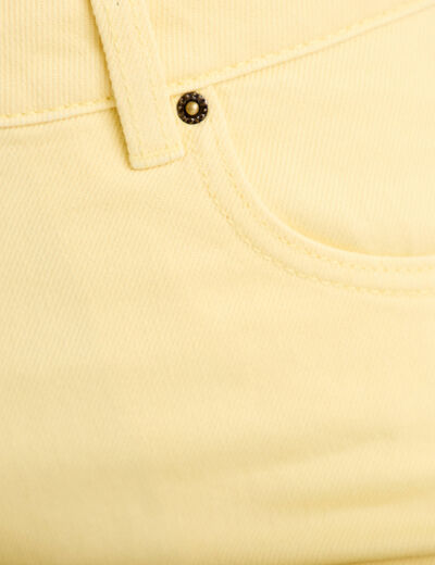 Bermuda regular 5 poches en jean jaune pastel femme