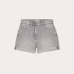 Short mom taille haute en jean denim gris femme