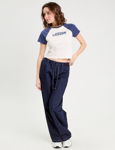 T-shirt manches courtes ecru femme