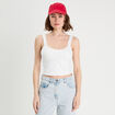 Débardeur cropped bretelles blanc femme