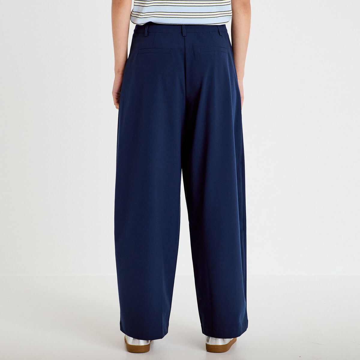 Pantalon bootcut taille standard bleu marine femme