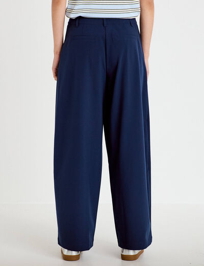 Pantalon bootcut taille standard bleu marine femme