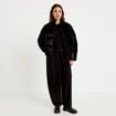 Doudoune cropped col montant brillante noir femme