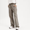 Pantalon jambe large vert kaki femme