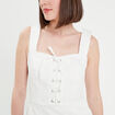 Robe ajustée col laçage jean ecru femme