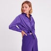 Chemise manches longues violet femme