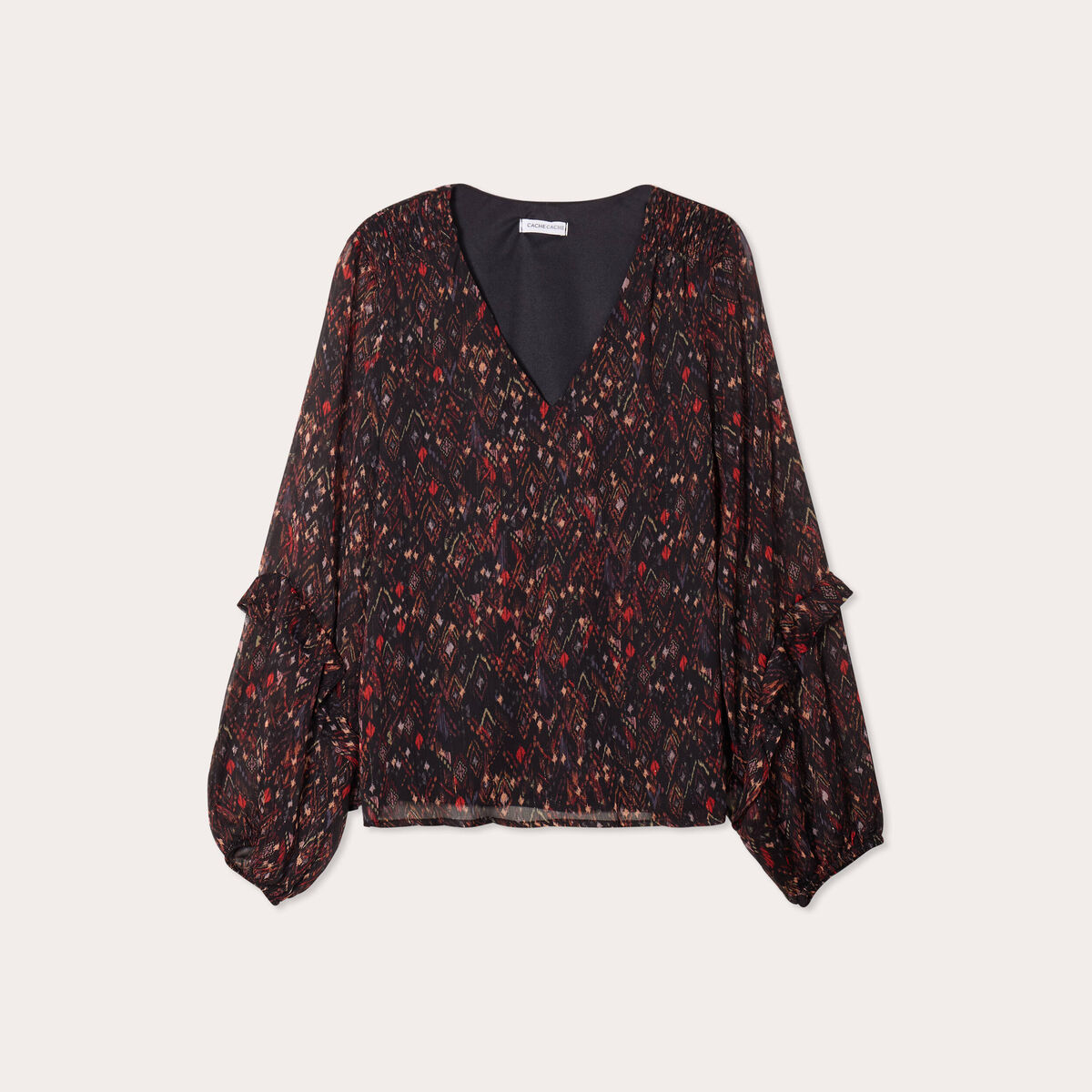 Blouse manches longues noir femme
