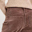 Pantalon droit en velours jaune femme
