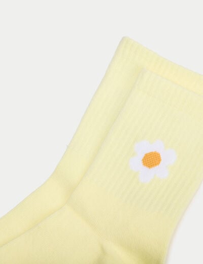 Chaussettes jaune clair femme